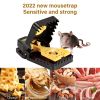 4pcs Black ABS Mousetraps; Household Mousetraps; Rodent Control Tools; 15.2*7.8cm/6*3.1inch; Carton Packaging