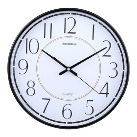 Wall Clock Office Simple Nordic Atmosphere Home Fashion Creative Bedroom Round Clock (Color: Black)