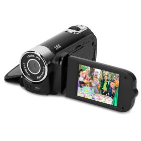 HD 1080P Digital Video Camcorder 2.7in 16X Zoom DV Camera 270° Rotation Rechargeable Kid Camera w/Fill Light Selfie (Color: Black)