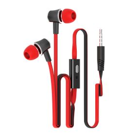 Earphone 3.5mm Wired Headset Earbuds Earphones Sport Headset with MIC for iPhone Xiaomi Earphone Fone De Ouvido for Meizu Huawei (Color: Red)