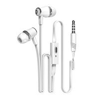 Earphone 3.5mm Wired Headset Earbuds Earphones Sport Headset with MIC for iPhone Xiaomi Earphone Fone De Ouvido for Meizu Huawei (Color: White)