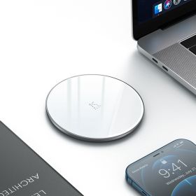 15W Fast Wireless Charger For iPhone 14 13 12 For Airpods Visible Qi Wireless Charging Pad For Samsung S22 S10 Xiaomi LG (Color: White)