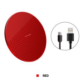 10w wireless charger for iphone11 xs max x xr 8plus fast charge mobile phone charger for ulefone doogee samsung note 9 8 s10plus (Color: Red)