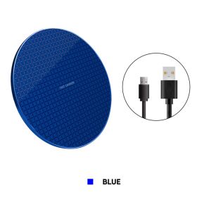 10w wireless charger for iphone11 xs max x xr 8plus fast charge mobile phone charger for ulefone doogee samsung note 9 8 s10plus (Color: Blue)