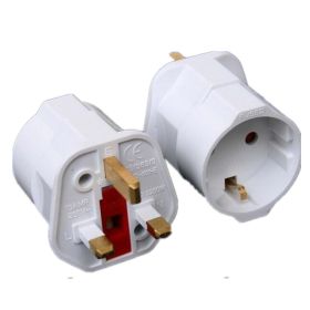 Multifunctional EU Euro European to UK Plugs Adapter Power Converter Plugs 2 Pin Socket Travel 250V 13A Universal Adaptor (Color: White)