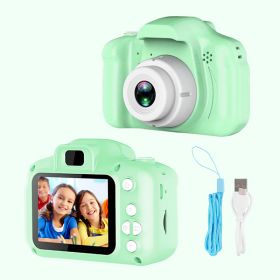 Mini Cartoon Kids Photo Camera 2 Inch HD Screen Children Digital Camera Video Recorder Camcorder Toys For Child Birthday Gift (Color: Green NO Card)