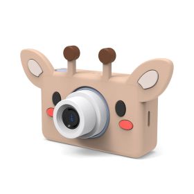 Digital Photo Camera For Children Mini Eduction Toy Kids Camera Boys Girls Gift Video With 16 32 Gb Sd Card Silicon Coat Camaras (Color: Giraffe)