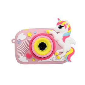 3D Cartoon Digital Camera Dinosaur Animal Shark Unicorn 20MP Children Mini Cameras Toy Take Pictures And Videos Play Games (Color: White)