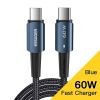 Essager PD100W 60W Type C C to C Cable Fast Charge Mobile Cell Phone Charging Cord Wire For Xiaomi Samsung Huawei Macbook iPad