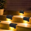 4Pcs Solar Powered LED Step Lights Outdoor IP55 Waterproof Dusk To Dawn Sensor Fence Lamps