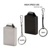 Mini USB Flash Drives 64GB High Speed Pen Drive Fashion Memory Stick Metal Free Key Chain Pendrive Black Storage Devices Silver