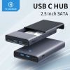 Hagibis USB C HUB with Hard Drive Enclosure 2.5 SATA to USB 3.0 Type C Adapter for External SSD Disk HDD case